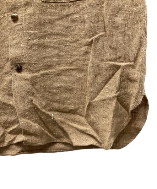 AURALEE（オーラリー）AURALEE (オーラリー) LINEN SILK SUMMER TWEED HALF SLEEVED SHIRTS ブラウン サイズ:3の古着・服飾アイテム