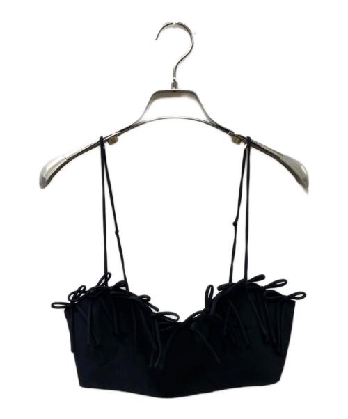 GANNI（ガニー）Ganni (ガニー) メランジスリーブレストップ ブラック サイズ:34の古着・服飾アイテム