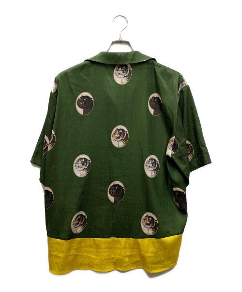 MUKZIN（ムクジン）MUKZIN (ムクジン) オープンカラーシャツ グリーン×ブラック サイズ:SIZE Sの古着・服飾アイテム