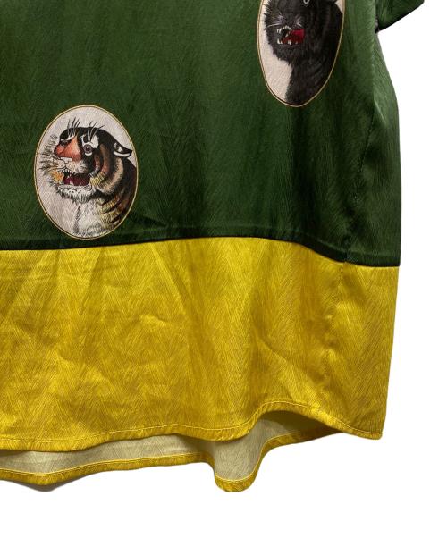 MUKZIN（ムクジン）MUKZIN (ムクジン) オープンカラーシャツ グリーン×ブラック サイズ:SIZE Sの古着・服飾アイテム