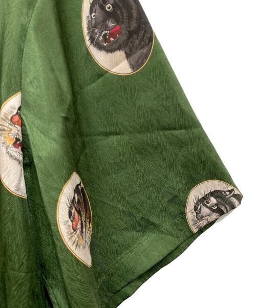 MUKZIN（ムクジン）MUKZIN (ムクジン) オープンカラーシャツ グリーン×ブラック サイズ:SIZE Sの古着・服飾アイテム