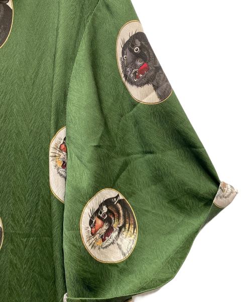 MUKZIN（ムクジン）MUKZIN (ムクジン) オープンカラーシャツ グリーン×ブラック サイズ:SIZE Sの古着・服飾アイテム