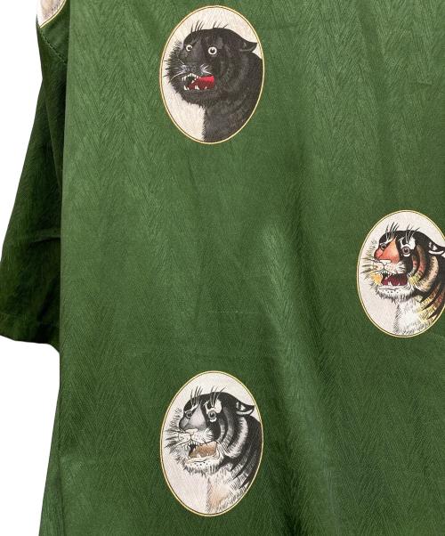 MUKZIN（ムクジン）MUKZIN (ムクジン) オープンカラーシャツ グリーン×ブラック サイズ:SIZE Sの古着・服飾アイテム