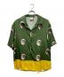 MUKZIN（ムクジン）の古着「オープンカラーシャツ」｜グリーン×ブラック