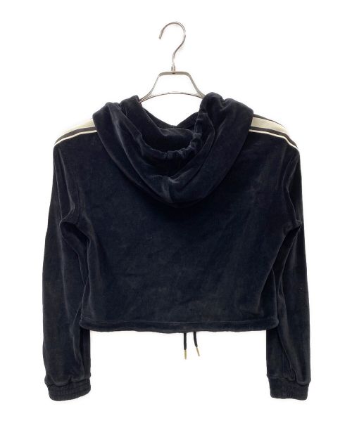 CELINE（セリーヌ）CELINE (セリーヌ) ベルベット ロゴプルオーバーパーカー ブラック サイズ:XSの古着・服飾アイテム