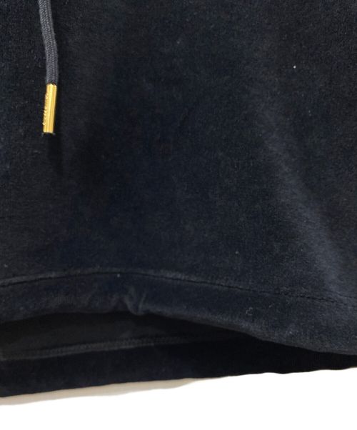 CELINE（セリーヌ）CELINE (セリーヌ) ベルベット ロゴプルオーバーパーカー ブラック サイズ:XSの古着・服飾アイテム