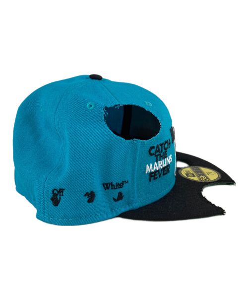 New Era（ニューエラ）New Era (ニューエラ) OFFWHITE (オフホワイト) MLB MIAMI MARLINS CAP キャップ ブラック×ブルー サイズ:7 3/8の古着・服飾アイテム