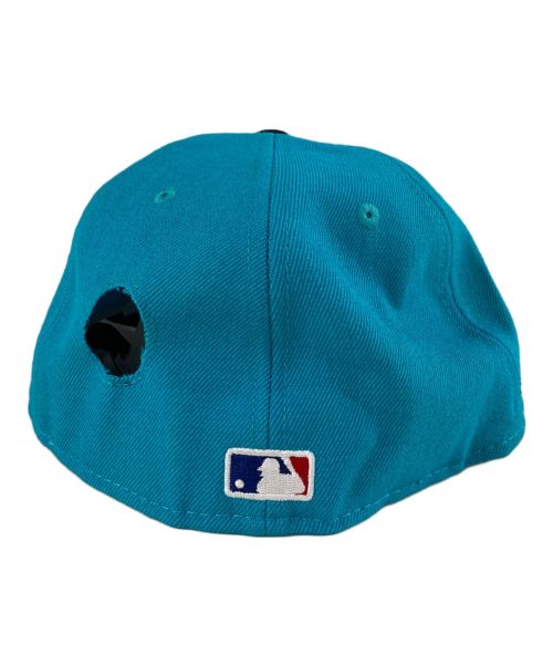New Era（ニューエラ）New Era (ニューエラ) OFFWHITE (オフホワイト) MLB MIAMI MARLINS CAP キャップ ブラック×ブルー サイズ:7 3/8の古着・服飾アイテム