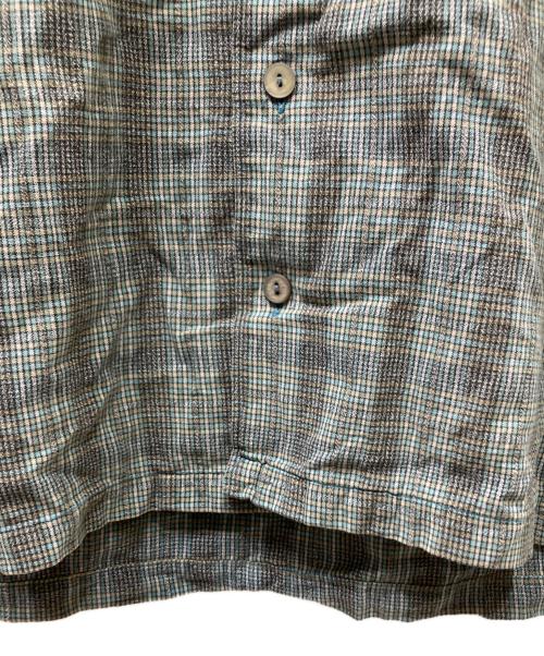 RRL（ダブルアールエル）RRL (ダブルアールエル) チェックオープンカラーシャツ グレー サイズ:Lの古着・服飾アイテム
