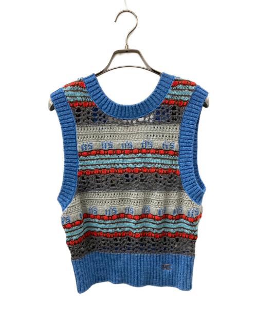 MAISON SPECIAL（メゾンスペシャル）MAISON SPECIAL (メゾンスペシャル) Multicolor Knit Vest ニットベスト ブルー サイズ:Freeの古着・服飾アイテム