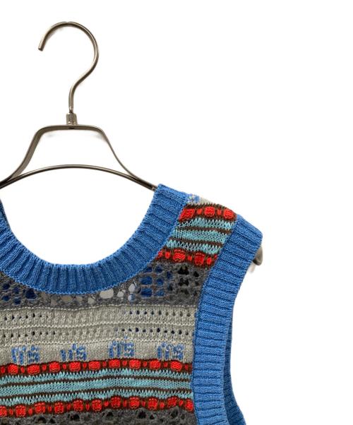 MAISON SPECIAL（メゾンスペシャル）MAISON SPECIAL (メゾンスペシャル) Multicolor Knit Vest ニットベスト ブルー サイズ:Freeの古着・服飾アイテム
