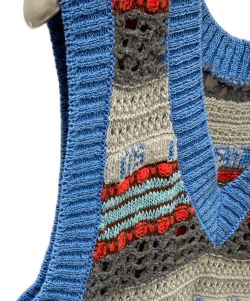 MAISON SPECIAL（メゾンスペシャル）MAISON SPECIAL (メゾンスペシャル) Multicolor Knit Vest ニットベスト ブルー サイズ:Freeの古着・服飾アイテム