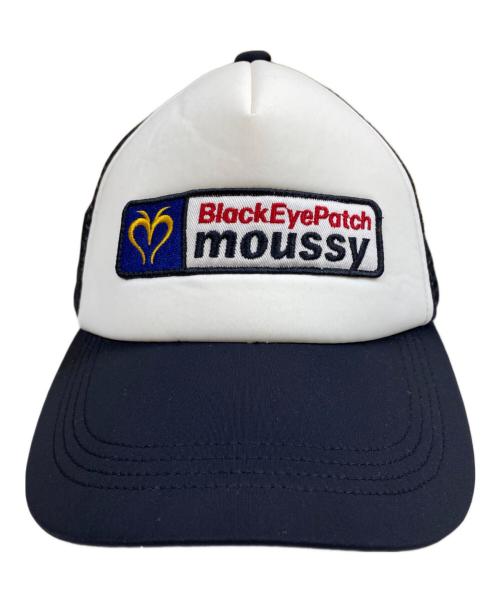 moussy（マウジー）moussy (マウジー) BlackEyePatch (ブラックアイパッチ) コラボメッシュキャップ ホワイト×ブラックの古着・服飾アイテム