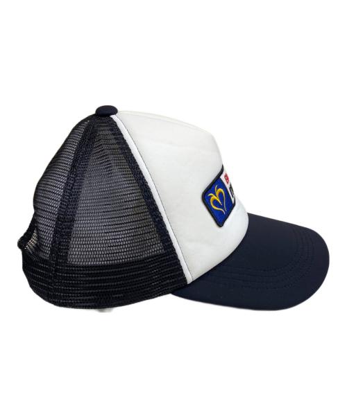 moussy（マウジー）moussy (マウジー) BlackEyePatch (ブラックアイパッチ) コラボメッシュキャップ ホワイト×ブラックの古着・服飾アイテム