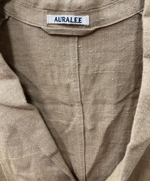 AURALEE（オーラリー）AURALEE (オーラリー) LINEN SILK SUMMER TWEED JACKET  テーラードジャケット ベージュの古着・服飾アイテム