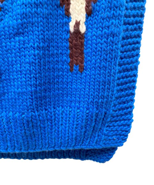 oll kyoto（オール キョウト）oll kyoto (オール キョウト) ORTEGA MOTIF HAND KNIT VEST ブルー サイズ:SIZE 02の古着・服飾アイテム