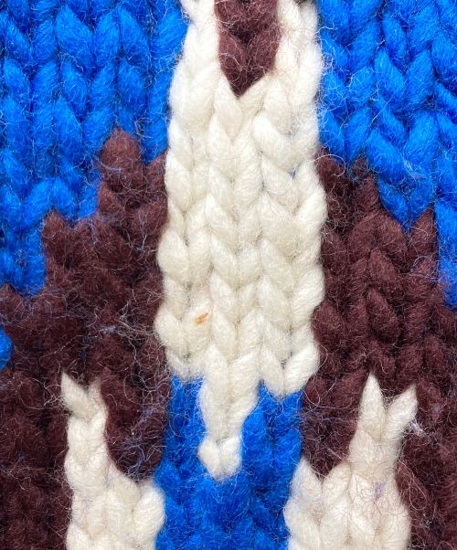 oll kyoto（オール キョウト）oll kyoto (オール キョウト) ORTEGA MOTIF HAND KNIT VEST ブルー サイズ:SIZE 02の古着・服飾アイテム