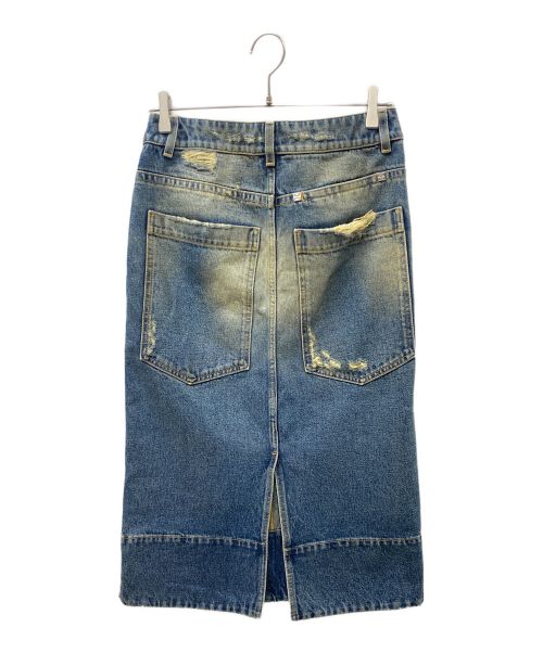GIVENCHY（ジバンシィ）GIVENCHY (ジバンシィ) Distressed-Effect A-Line Midi Skirt デニムスカート インディゴ サイズ:36の古着・服飾アイテム