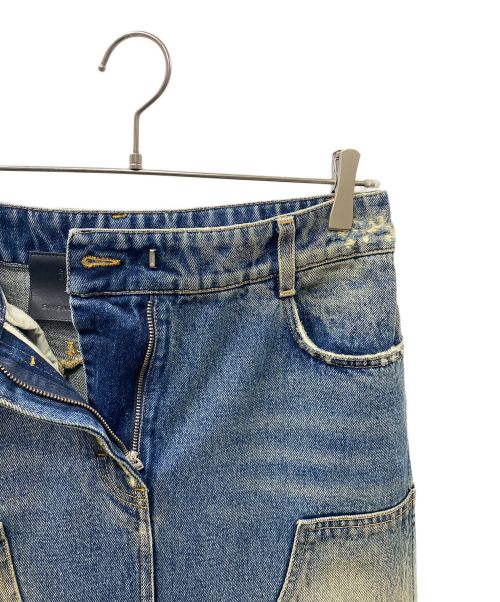 GIVENCHY（ジバンシィ）GIVENCHY (ジバンシィ) Distressed-Effect A-Line Midi Skirt デニムスカート インディゴ サイズ:36の古着・服飾アイテム