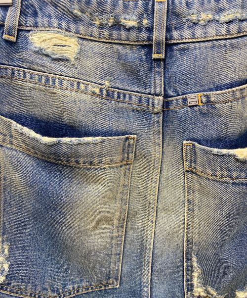 GIVENCHY（ジバンシィ）GIVENCHY (ジバンシィ) Distressed-Effect A-Line Midi Skirt デニムスカート インディゴ サイズ:36の古着・服飾アイテム