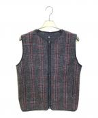 Needles sportswearニードルズスポーツウェア）の古着「ウールベスト　HM281」｜グレー×レッド