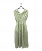 ELENDEEKエレンディーク）の古着「ジャガードウエストタックワンピース」｜グリーン