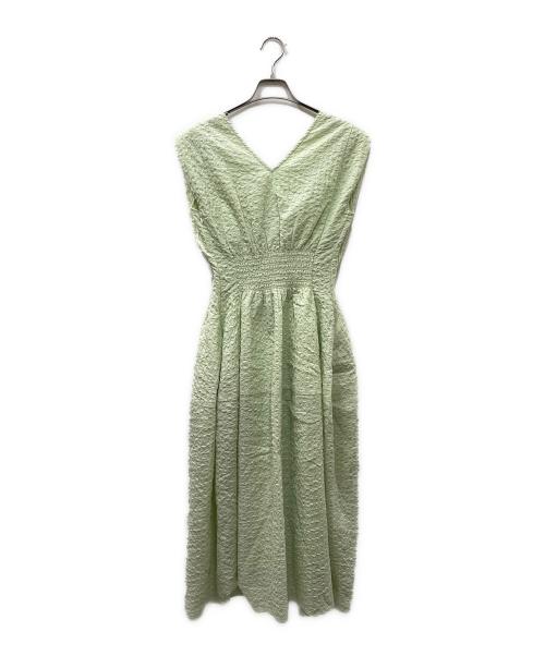 ELENDEEK（エレンディーク）ELENDEEK (エレンディーク) ジャガードウエストタックワンピース グリーン サイズ:01の古着・服飾アイテム