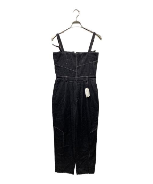 willfully（ウィルフリー）willfully (ウィルフリー) asymmetry patchwork denim all-in-one ブラック サイズ:SIZE Mの古着・服飾アイテム