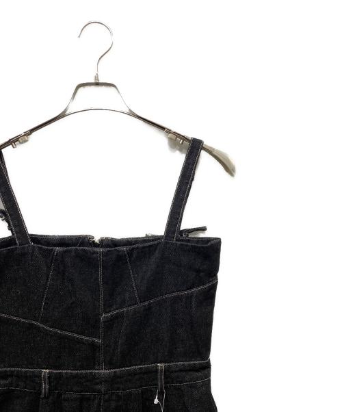 willfully（ウィルフリー）willfully (ウィルフリー) asymmetry patchwork denim all-in-one ブラック サイズ:SIZE Mの古着・服飾アイテム