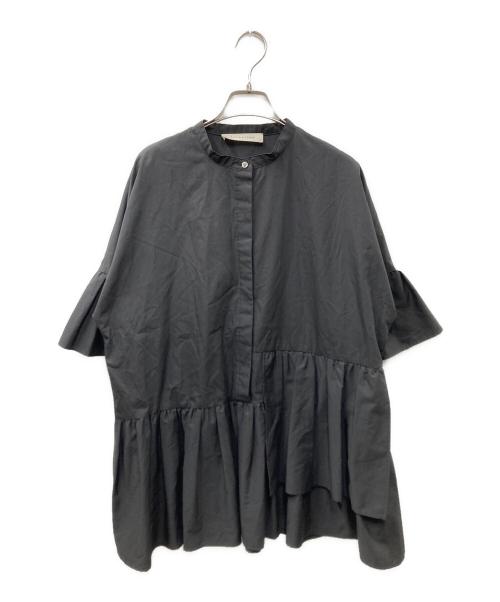 ESTNATION（エストネーション）ESTNATION (エストネーション) フリルギャザーボリュームブラウス ブラック サイズ:Freeの古着・服飾アイテム