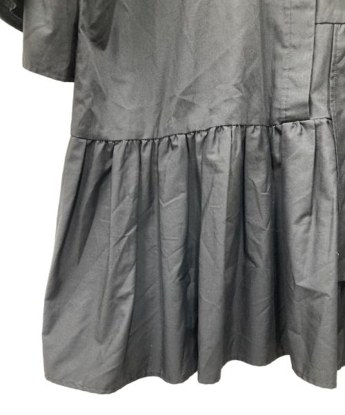 ESTNATION（エストネーション）ESTNATION (エストネーション) フリルギャザーボリュームブラウス ブラック サイズ:Freeの古着・服飾アイテム