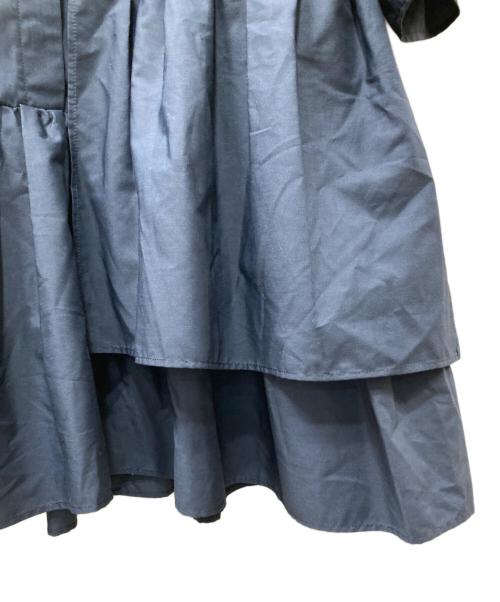 ESTNATION（エストネーション）ESTNATION (エストネーション) フリルギャザーボリュームブラウス ネイビー サイズ:38の古着・服飾アイテム