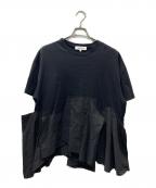 ENFOLDエンフォルド）の古着「シルケット天竺コンビフレアTシャツ」｜ブラック