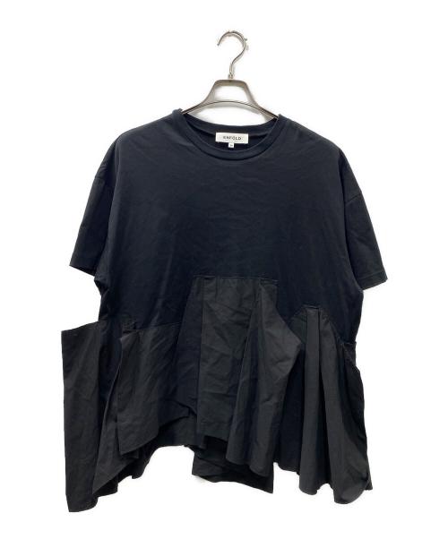 ENFOLD（エンフォルド）ENFOLD (エンフォルド) シルケット天竺コンビフレアTシャツ ブラック サイズ:38の古着・服飾アイテム