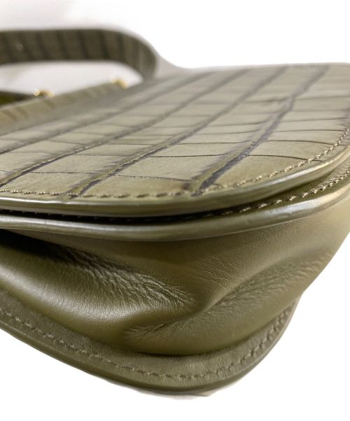 MaxMara（マックスマーラ）MaxMara (マックスマーラ) 型押しショルダーバッグ グリーンの古着・服飾アイテム