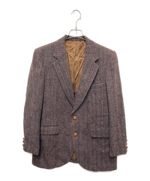 Harris Tweed（ハリスツイード）Harris Tweed (ハリスツイード) Stafford (スタッフォード) ヘリンボーン ウールツイードテーラードジャケット ブラウン サイズ:不明の古着・服飾アイテム