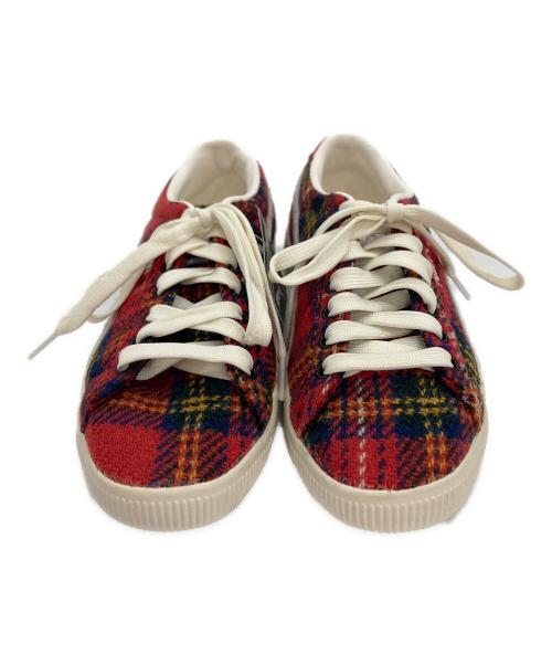 PUMA（プーマ）PUMA (プーマ) Harris Tweed (ハリスツイード) SUEDE VTG HARRIS TWEED レッド×ネイビー サイズ:24.5 未使用品の古着・服飾アイテム