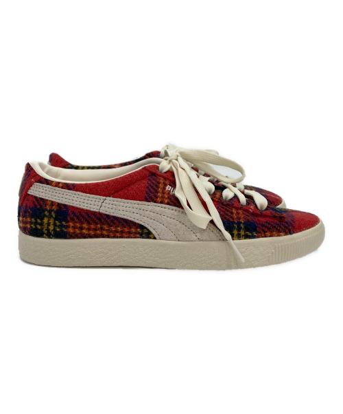 PUMA（プーマ）PUMA (プーマ) Harris Tweed (ハリスツイード) SUEDE VTG HARRIS TWEED レッド×ネイビー サイズ:24.5 未使用品の古着・服飾アイテム