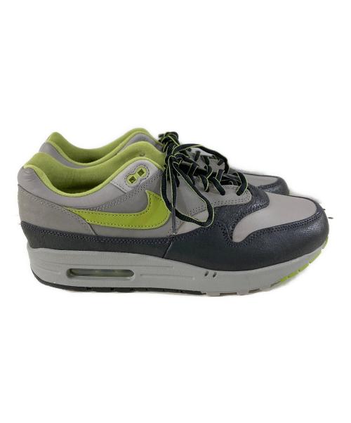 NIKE（ナイキ）NIKE (ナイキ) HUF (ハフ) Air Max 1 Anthracite and Medium Grey ローカットスニーカー グレー×グリーン サイズ:SIZE 27cmの古着・服飾アイテム