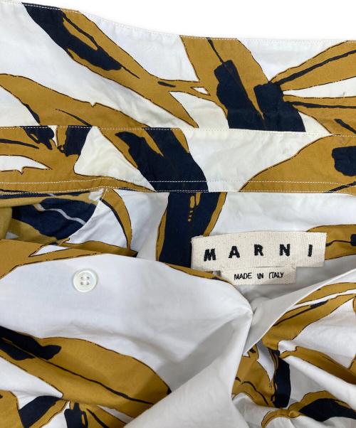 MARNI（マルニ）MARNI (マルニ) リーフ柄シャツ ホワイト×ブラウン サイズ:44の古着・服飾アイテム