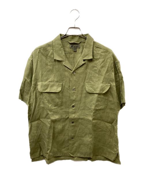 NIGEL CABOURN（ナイジェルケーボン）NIGEL CABOURN (ナイジェルケーボン) S/Sリネンオープンカラーシャツ オリーブ サイズ:48の古着・服飾アイテム