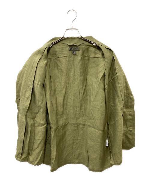 NIGEL CABOURN（ナイジェルケーボン）NIGEL CABOURN (ナイジェルケーボン) S/Sリネンオープンカラーシャツ オリーブ サイズ:48の古着・服飾アイテム
