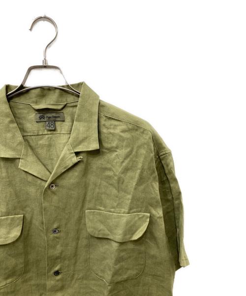NIGEL CABOURN（ナイジェルケーボン）NIGEL CABOURN (ナイジェルケーボン) S/Sリネンオープンカラーシャツ オリーブ サイズ:48の古着・服飾アイテム