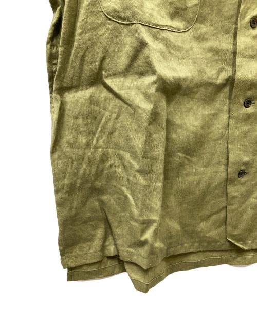 NIGEL CABOURN（ナイジェルケーボン）NIGEL CABOURN (ナイジェルケーボン) S/Sリネンオープンカラーシャツ オリーブ サイズ:48の古着・服飾アイテム