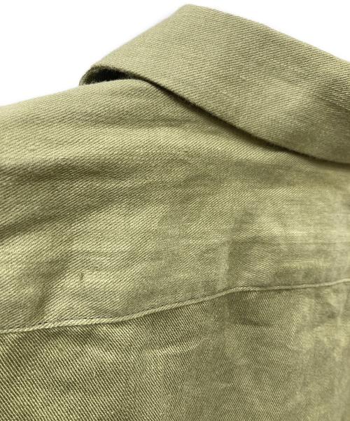 NIGEL CABOURN（ナイジェルケーボン）NIGEL CABOURN (ナイジェルケーボン) S/Sリネンオープンカラーシャツ オリーブ サイズ:48の古着・服飾アイテム
