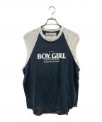 DAIRIKUダイリク）の古着「The Summer Tour No-Sleeve Tee ユーズド加工ノースリーブTシャツ」｜ホワイト×ブラック