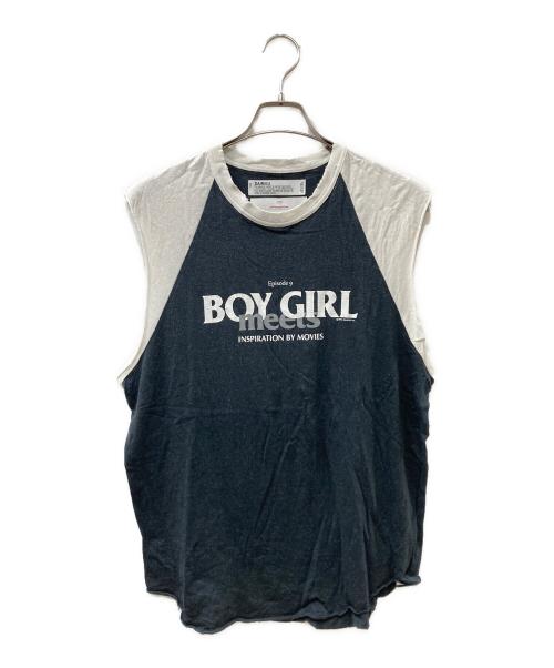 DAIRIKU（ダイリク）DAIRIKU (ダイリク) The Summer Tour No-Sleeve Tee ユーズド加工ノースリーブTシャツ ホワイト×ブラック サイズ:Mの古着・服飾アイテム