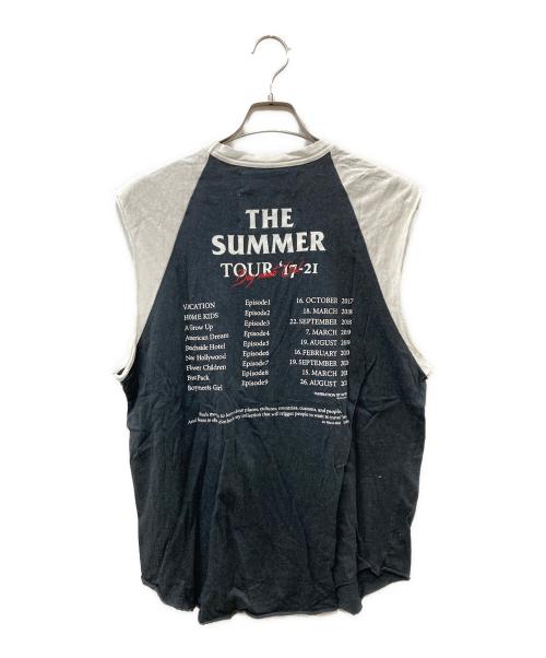 DAIRIKU（ダイリク）DAIRIKU (ダイリク) The Summer Tour No-Sleeve Tee ユーズド加工ノースリーブTシャツ ホワイト×ブラック サイズ:Mの古着・服飾アイテム