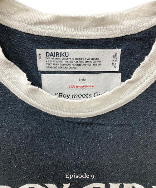DAIRIKU（ダイリク）DAIRIKU (ダイリク) The Summer Tour No-Sleeve Tee ユーズド加工ノースリーブTシャツ ホワイト×ブラック サイズ:Mの古着・服飾アイテム