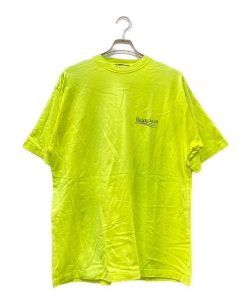 BALENCIAGA（バレンシアガ）BALENCIAGA (バレンシアガ) CAMPAIGN LOGO OVERSIZE TEE ロゴTシャツ イエロー サイズ:Ｓの古着・服飾アイテム